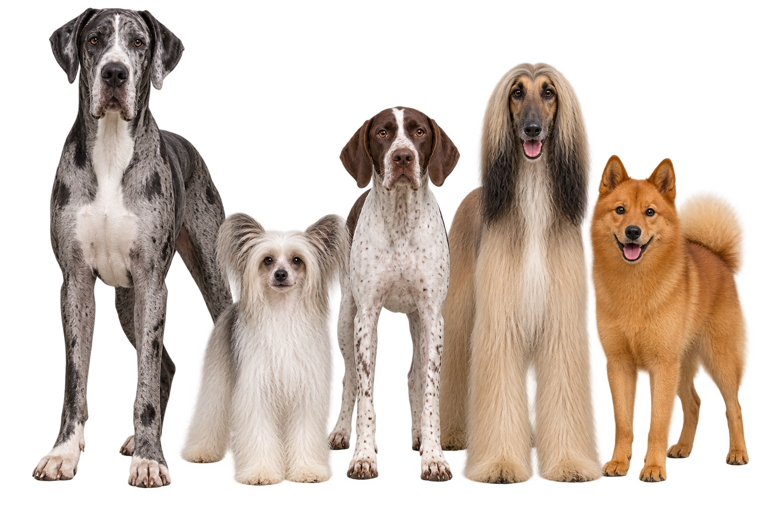 Various dog breeds